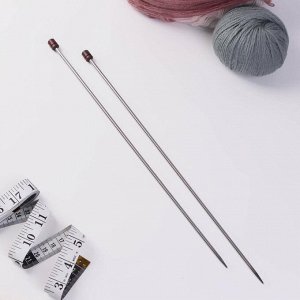 Спицы для вязания, прямые, d = 4 мм, 35 см, 2 шт