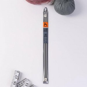 Спицы для вязания, прямые, d = 3,5 мм, 30 см, 2 шт