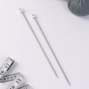 Спицы для вязания, прямые, d = 4,5 мм, 25 см, 2 шт