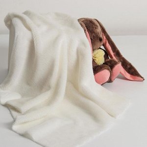 Ткань для рукоделия, мех на трикотажной основе, белая, лоскут 50x50 см
