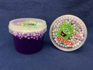 Слайм Плюх фиолетовый с шариками 90 гр