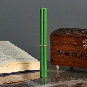 Свечи ритуальные восковые, 18 см, 5 штук, зеленые