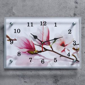 Часы настенные, серия: Цветы, "Бело-сиреневые цветы", 20х30 см