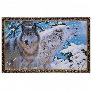 Картина "Волки" 60х100 см рамка МИКС