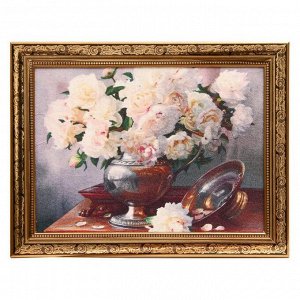 Гобеленовая картина "Розы белые" 34*44 см рамка МИКС