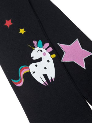 Лосины для девочек "Star unicorn black", цвет Черный