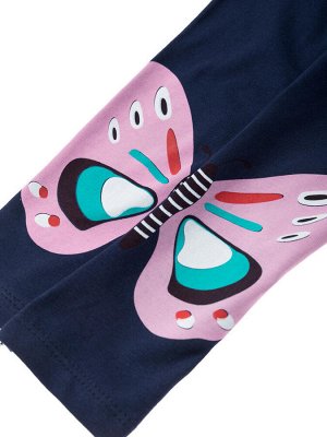 Лосины для девочек "Butterfly darck blue", цвет Темно-синий