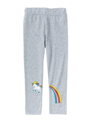 Лосины для девочек "Rainbow horse grey", цвет Серый