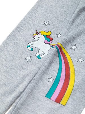 Лосины для девочек "Rainbow horse grey", цвет Серый