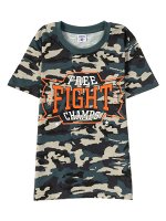 Футболки для мальчиков &quot;Fight&quot;, цвет Темно-зеленый камуфляж