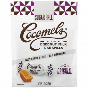 Cocomels, Карамель из Кокосового молока, Без сахара, Оригинальная, 2,75 унции (78 г)