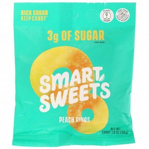 SmartSweets, Персиковые кольца, Персик, 1,8 унции (50 г)