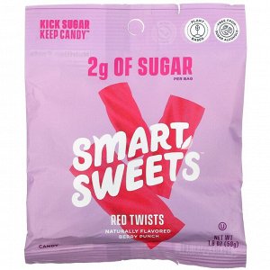 SmartSweets, Red Twists, ягодный пунш, 50 г (1,8 унции)