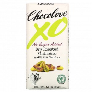 Chocolove, XO, Сухие Жареные фисташки в 40% молочном шоколаде, 3,2 унции ( 90 г)