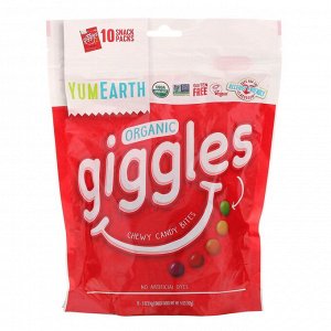 YumEarth, Organic Giggles, 10 Упаковок Закусок по 5 унций (14 г) Каждая