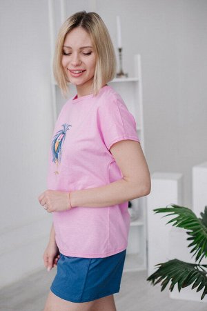 Пижама Ткань: Кулирка (100% хлопок)
Цвет: Розовый/Темно-синий
Год: 2021
Страна: Россия