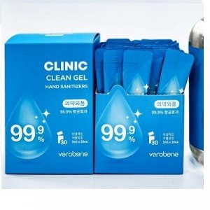 Санитайзер для рук VEROBENE CLINIC CLEAN GEL HAND SANITIZERS (30ea x 3ml)