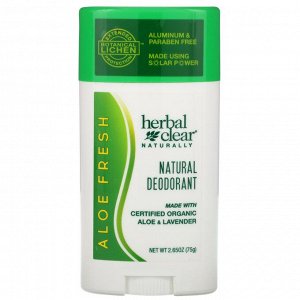 21st Century, Herbal Clear Naturally, натуральный дезодорант, свежее алоэ, 2,65 унции (75 г)