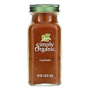 Simply Organic, кайенский перец, 82 г (2,89 унции)