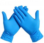 Перчатки нитриловые валли пластик, голубой