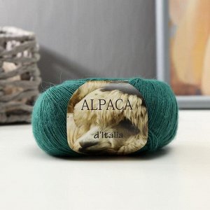 Пряжа "Alpaca D'Italia" 50% альпака, 50% нейлон 300м/50гр (19 т.зелёный)