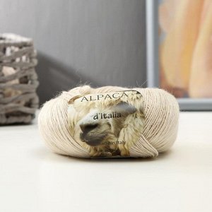 Пряжа "Alpaca D'Italia" 50% альпака, 50% нейлон 300м/50гр (201 св. бежевый)