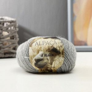 Пряжа "Alpaca D'Italia" 50% альпака, 50% нейлон 300м/50гр (501 мышиный)