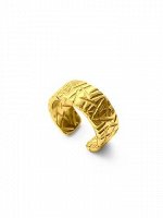 Серебряная серьга-кафф &quot;Future gold&quot; (без прокола)