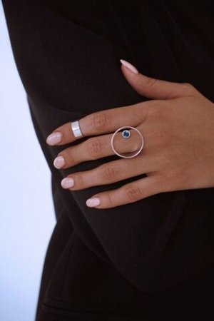 Серебряное кольцо круг с лондонским топазом