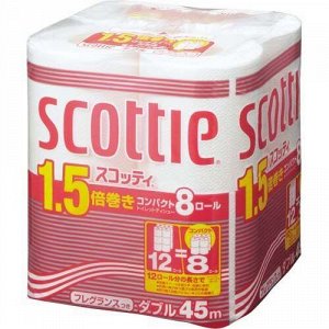 Туалетная бумага Crecia "Scottie 1.5" двухслойная (45 м) 8 шт