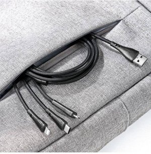 Aiersenn Nylon Black 3in1 зарядный кабель Apple / Androind / Type-C
