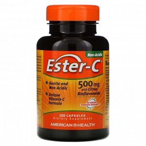 American Health, Ester-C с цитрусовыми биофлавоноидами, 500 мг, 120 капсул