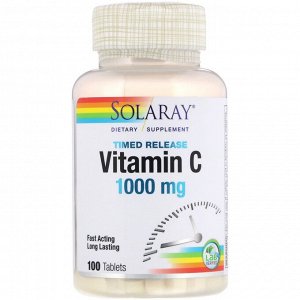 Solaray, витамин C длительного высвобождения, 1000 мг, 100 таблеток
