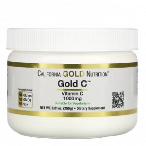 California Gold Nutrition, Gold C Powder, витамин C, 1000 мг, 250 г (8,81 унции)