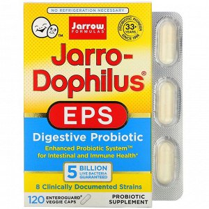 Пробиотики Jarrow Formulas, Jarro-Dophilus EPS, 120 Овощных капсул. Отзыв: Пробиотики с хорошей приживаемостью. За месячный курс нормализовался стул, нет ощущения вздутия живота, кожа стала менее сухо