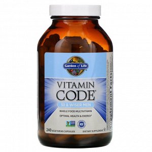 Garden of Life, Vitamin Code, мультивитамины из цельных продуктов для мужчин от 50 лет, 240 вегетарианских капсул