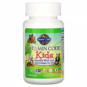 Garden of Life, Vitamin Code, жевательные цельнопищевые мультивитамины для детей, со вкусом вишни, 30 жевательных мишек