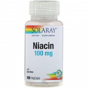 Ниацин Solaray, Ниацин, 100 мг, 100 вегетарианских капсул
Ниацин (витамин B-3) является важной частью процесса создания энергии в организме. В ходе сложных биохимических процессов организм преобразует