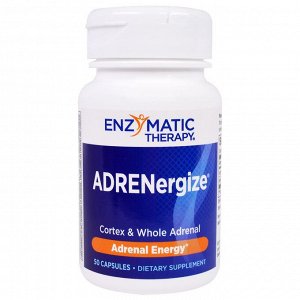 Enzymatic Therapy, ADRENergize, энергия надпочечников, 50 капсул