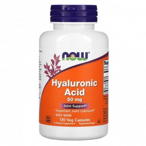 Now Foods, Hyaluronic Acid With MSM, 120 вегетарианских капсул