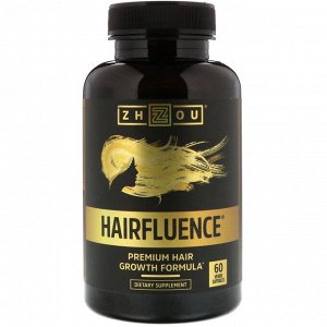 Zhou Nutrition, Hairfluence, премиум-формула роста волос, 60 вегетарианских капсул