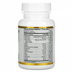 California Gold Nutrition, пищеварительные ферменты, широкого спектра, 90 растительных капсул