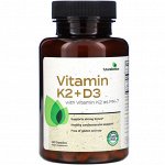 FutureBiotics, витамины K2 + D3 с витамином K2 в виде MK-7, 120 капсул
