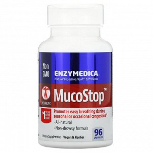 Enzymedica, MucoStop, 96 капсул