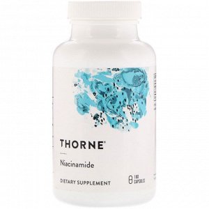 Thorne Research, Ниацинамид, 180 капсул на растительной основе