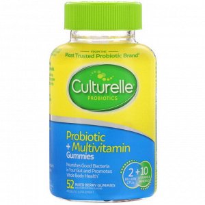 Culturelle, жевательные конфеты с пробиотиком и мультивитаминами, смесь ягод, 2 миллиарда КОЕ, 52 жевательных конфеты