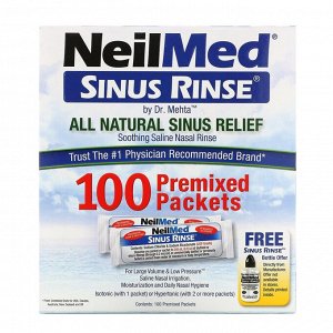 NeilMed, Sinus Rinse, натуральное средство для промывания носа, 100 пакетиков