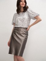 Юбка из экокожи S663/goldenrod