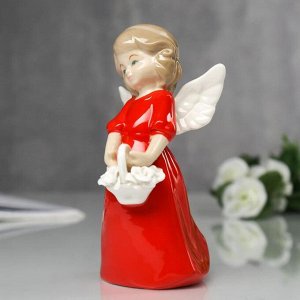 Сувенир "Ангел в красном платье" 15х7,5х7 см