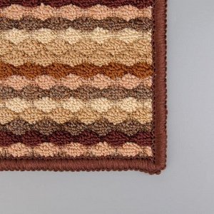 Коврик придверный Доляна «Цветная косичка», 38x57 см, цвет коричневый